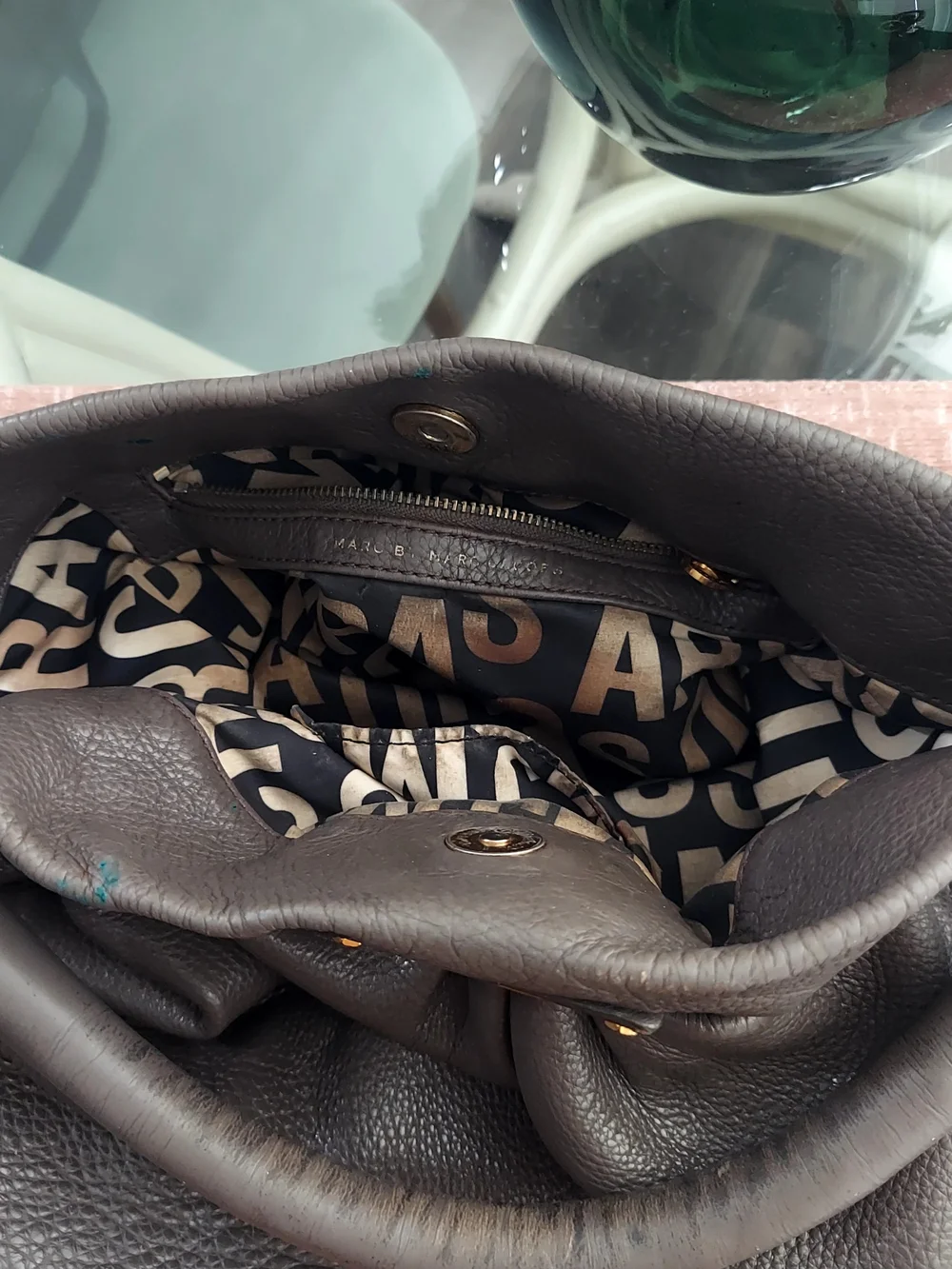 Marc Jacobs Leather Hobo Shoulder Bag - Dark Brown